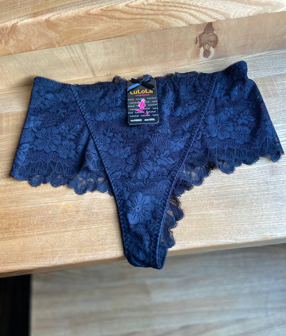 Трусы стринги кружевные с высокой посадкой 4XL (Н6002-5)