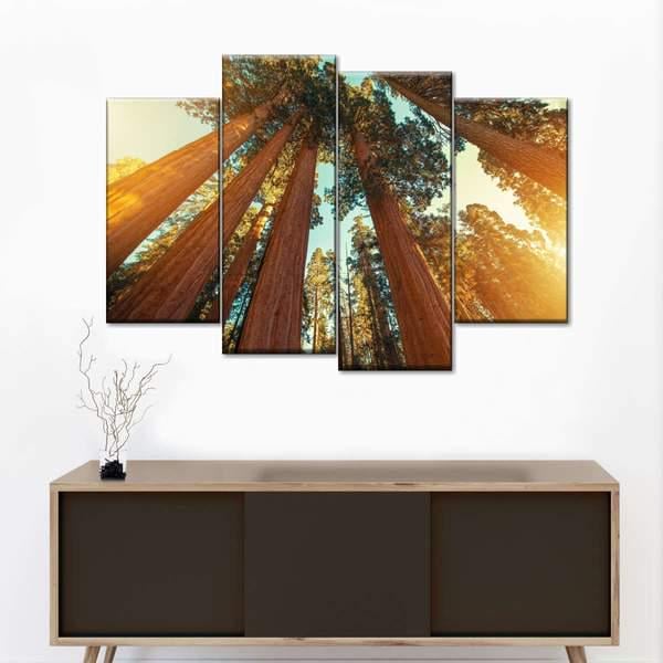 Модульная картина KIL Art Красивый лес из четырех частей 89x56 см (M4_M_209)