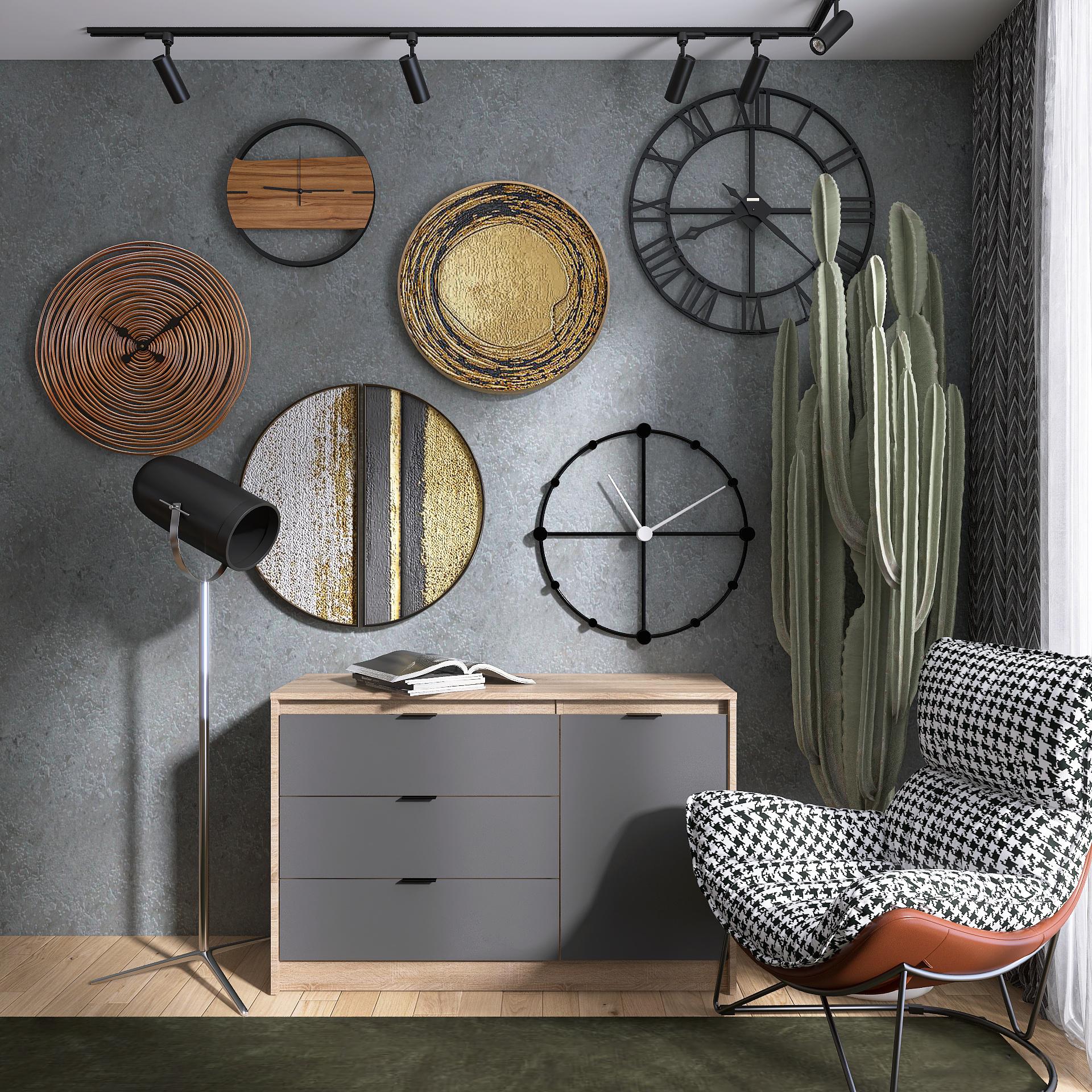 Комод Еверест СИТИ 115х38х75 см Дуб сонома/Графит (09212)