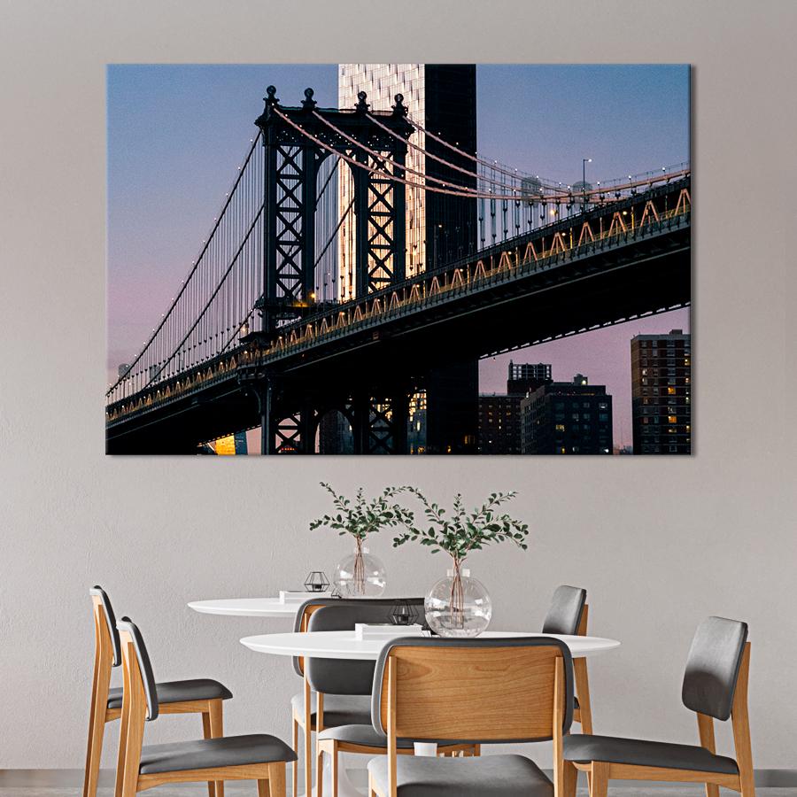 Картина город Вид на Манхэттенский мост 51x34 см (A847-1)