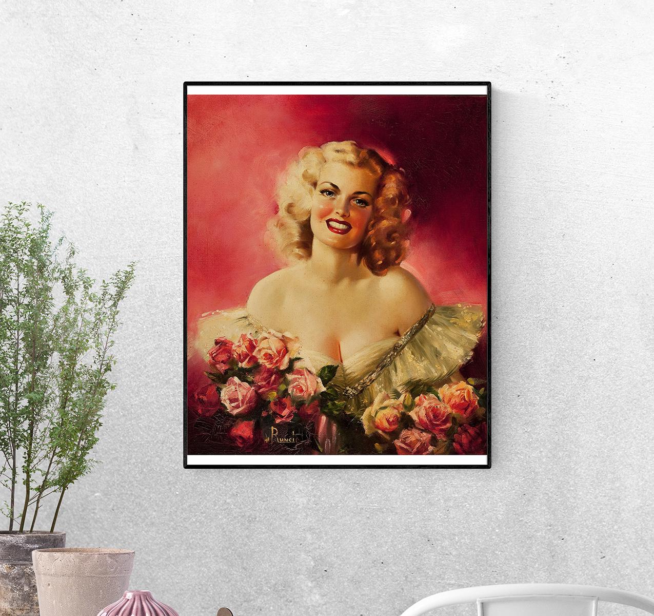 Постер Портрет в розах. Эдвард Рунчи формат А-4 (pin_up010233_Poster)