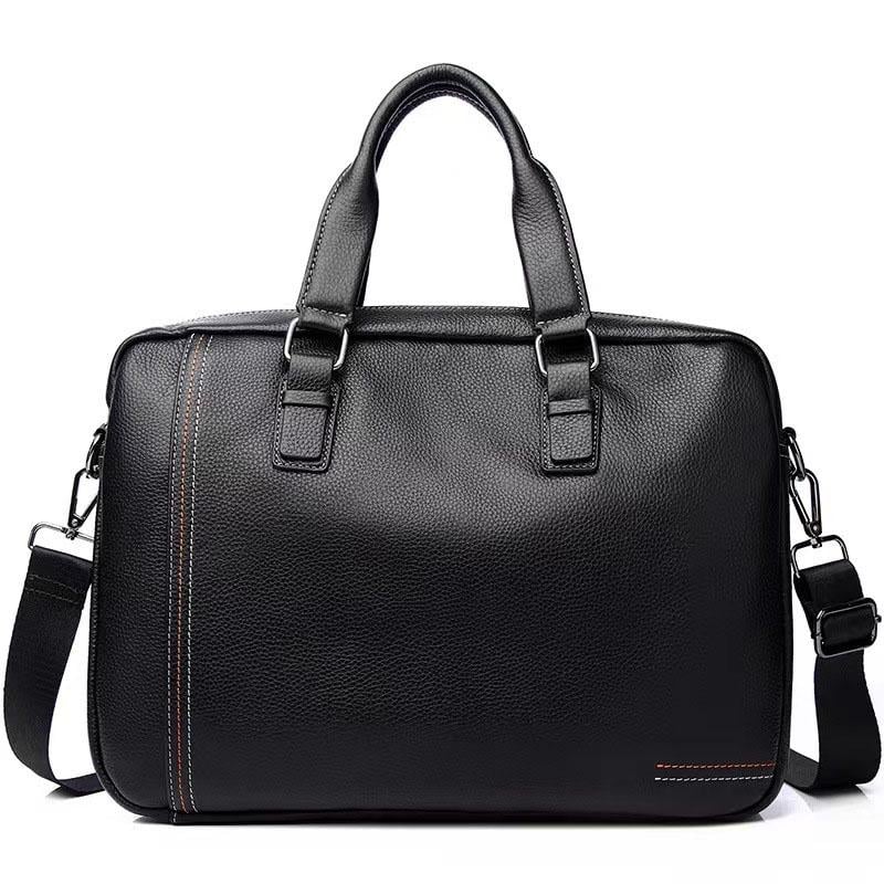 Портфель деловой мужской Qvant из мягкой кожи Черный (17626)