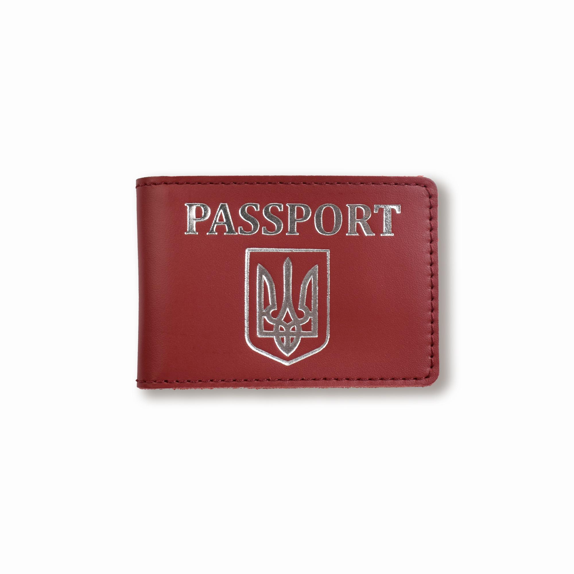 Обложка для ID карты PASSPORT с гербом Красный с серебряным