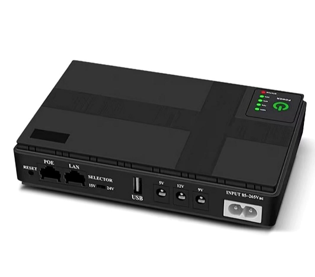 Блок безперебійного живлення для роутера UPS DC1018P 5V/9V/12V 10400 mAh USB POE LAN порти (2326693420) - фото 1