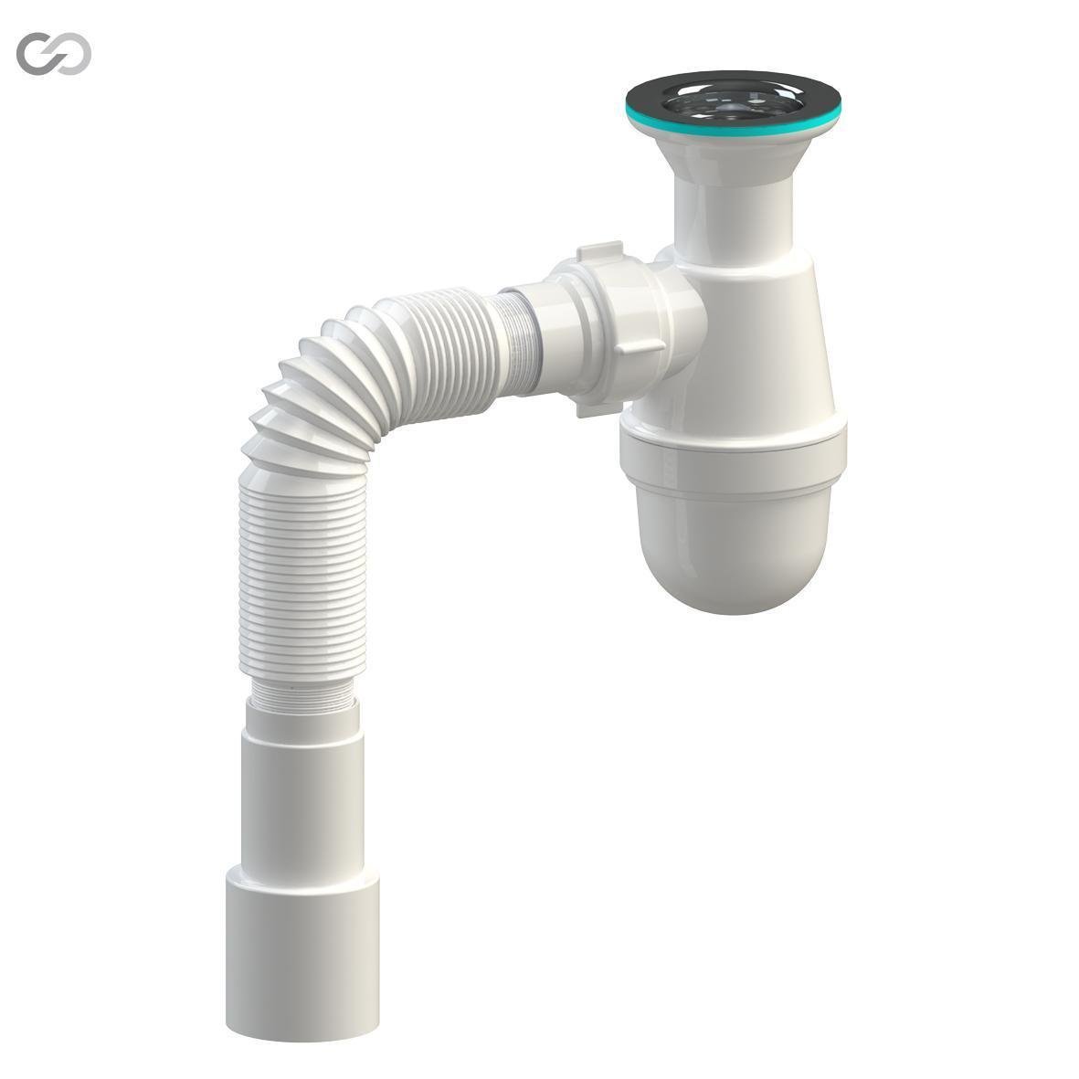 Сифон SoloPlast У1111 для мойки и умывальника с нержавеющей сеткой и гибкой трубой 600 мм (2518234933) - фото 2 Сифон SoloPlast У1111 для мойки и умывальника с нержавеющей сеткой и гибкой трубой 600 мм (2518234933) - фото 2