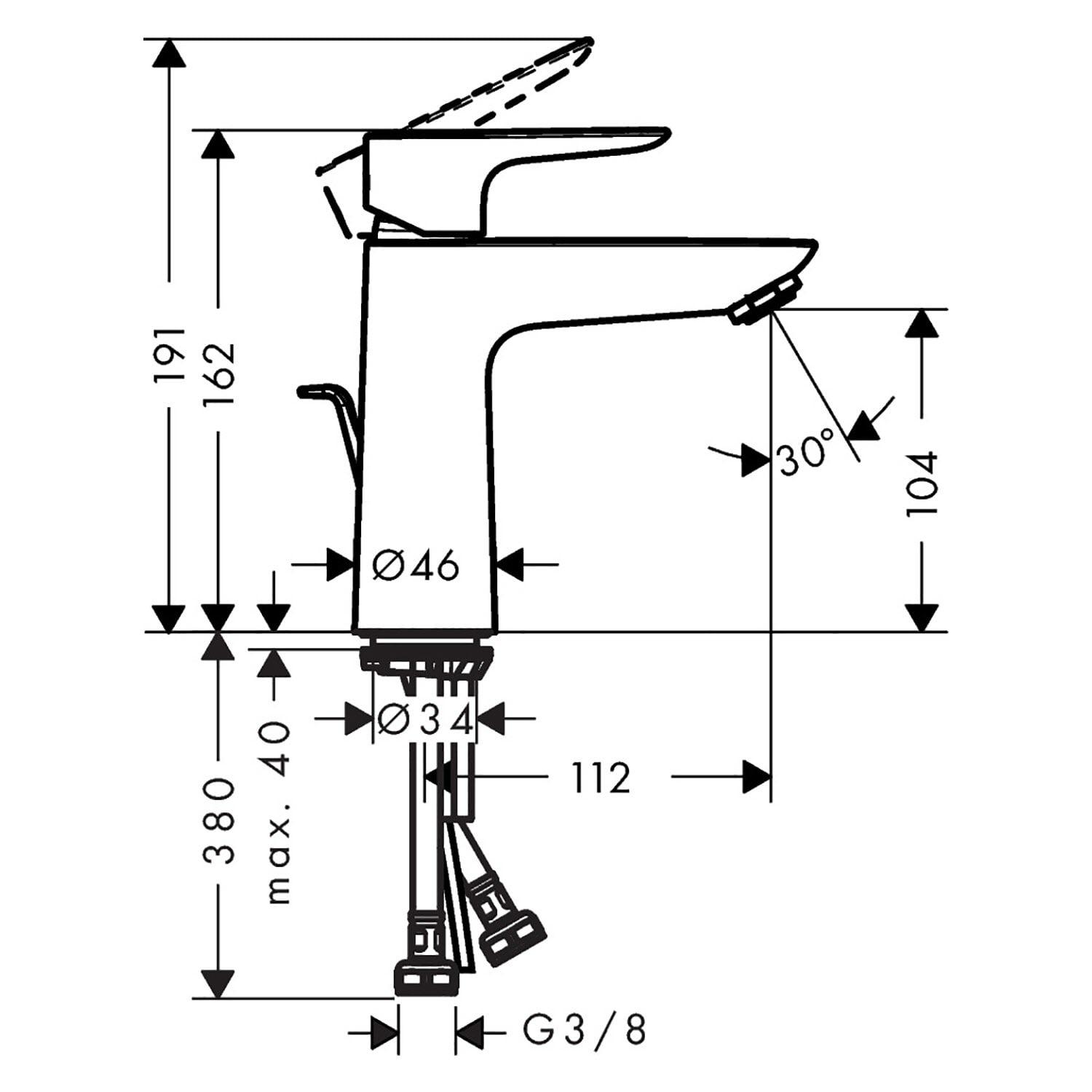 Смеситель для умывальника Hansgrohe Talis E 71713140 однорычажный Бронзовый (143763) - фото 2