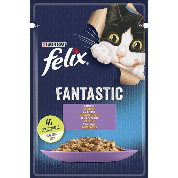 Корм для котів вологий FELIX Fantastic c ягнятком в желе 85 г 26 шт. (2977676782)