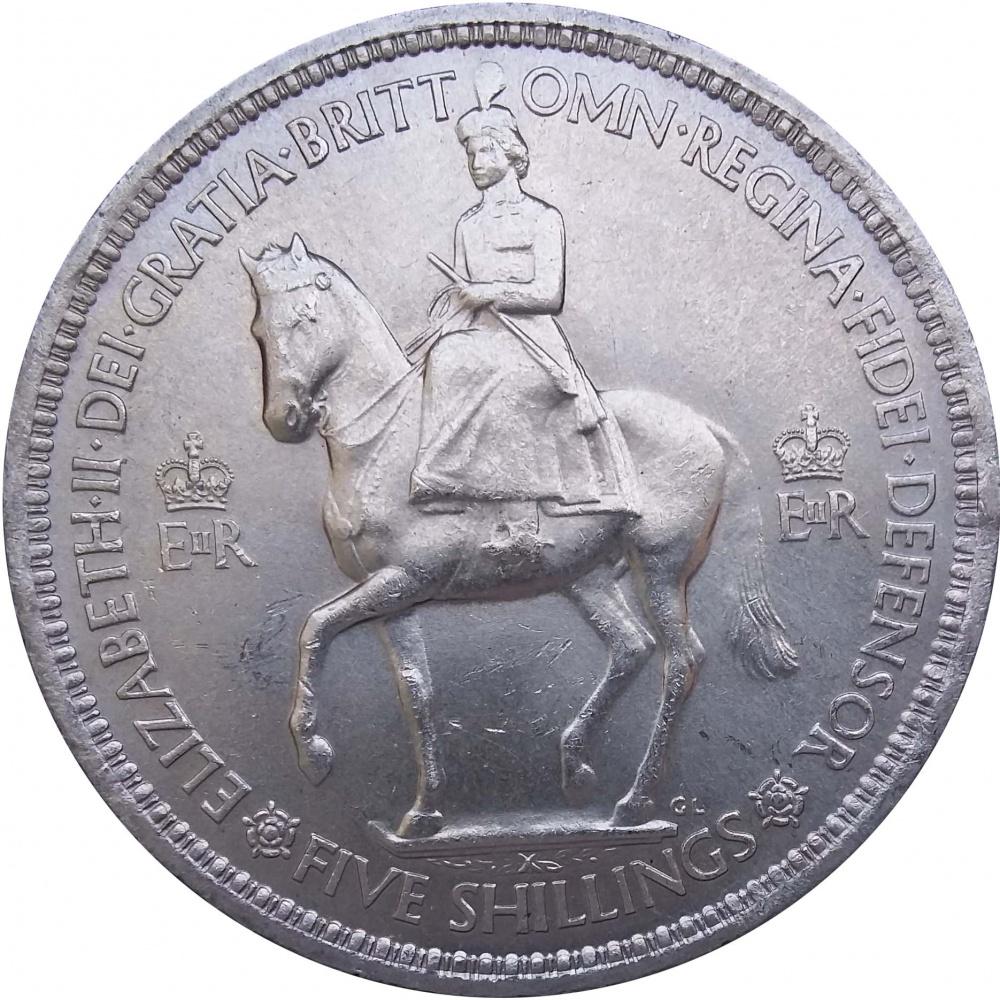 Коллекционная монета Великобритания 5 шиллингов 1953 F-VF Коронация Елизаветы II (15388293) Коллекционная монета Великобритания 5 шиллингов 1953 F-VF Коронация Елизаветы II (15388293)