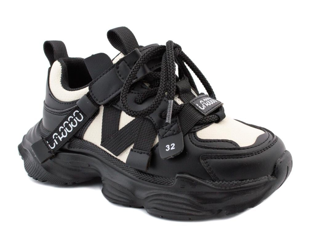 Кроссовки для девочек 579 г. 32 Черно-белый