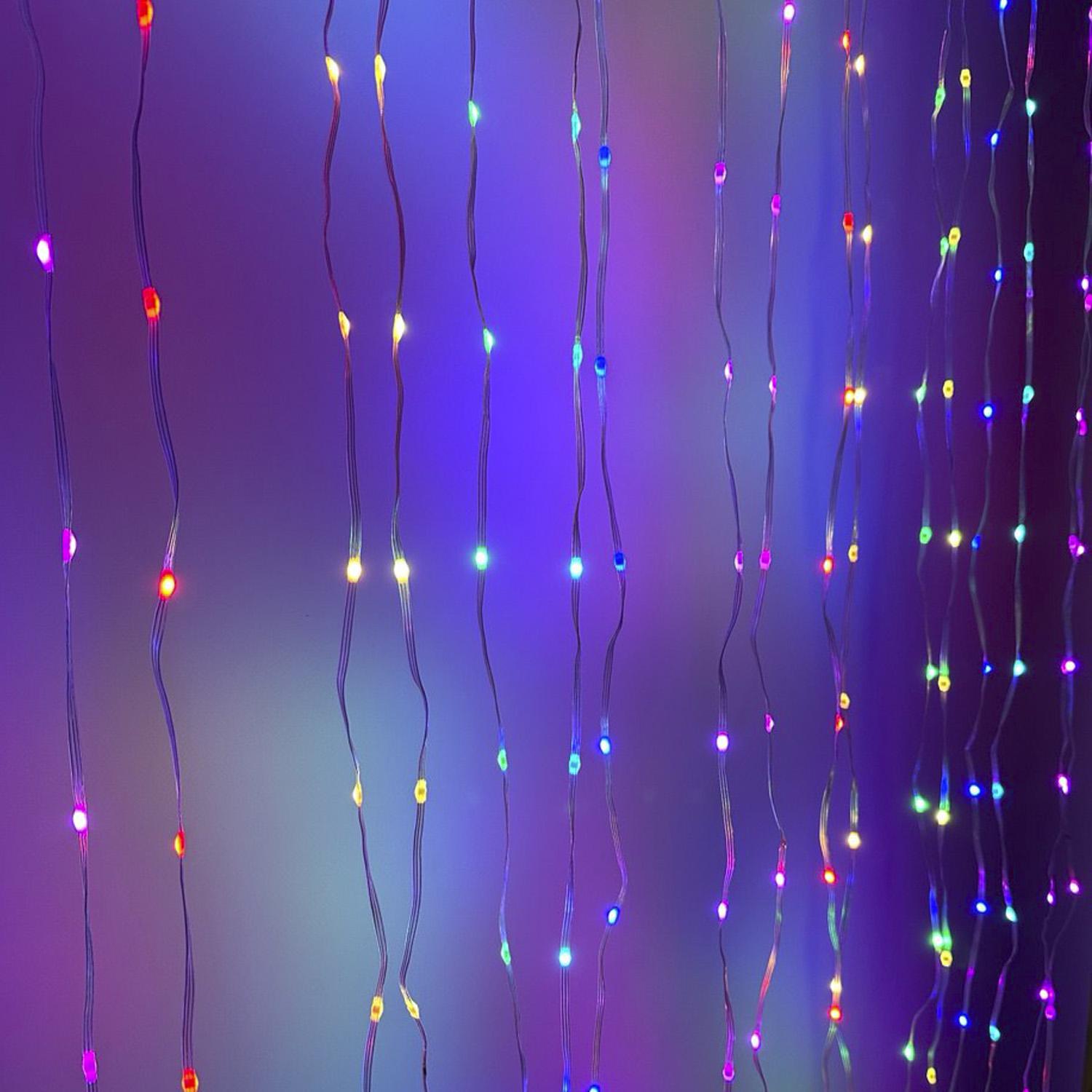 Гирлянда занавес 400LED 2х2м RGB IP44 з пультом ДУ и управлением со смартфона от 220 В