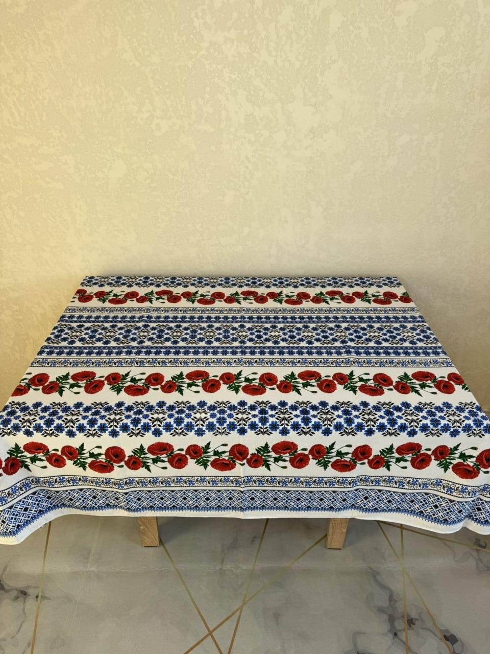 Скатерть для кухонного стола лен 150х180 см Синий (П4К-am-skatert-N-051-02)