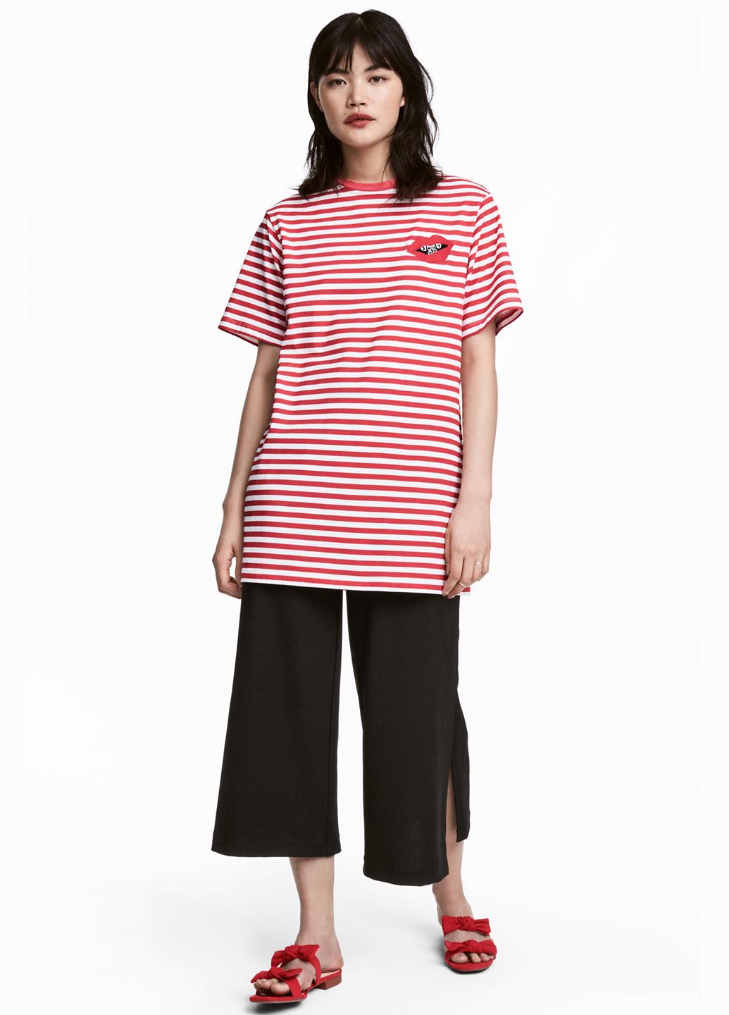 Платье-футболка H&M р. 36 Красный (574401b45)