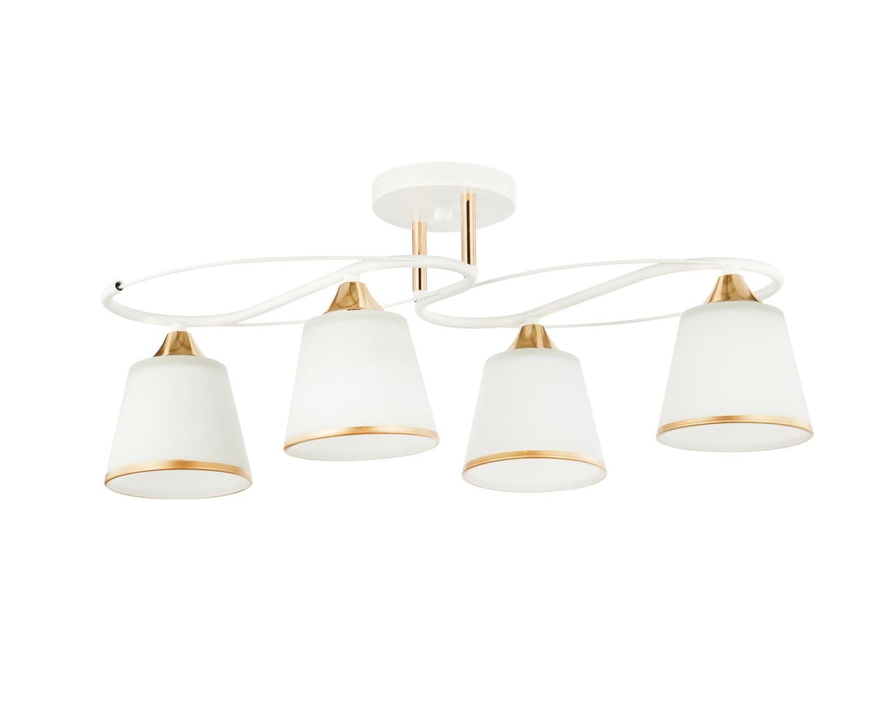 Люстра декоративная Valeso на 4 плафона Белый/Золотой (196088/4) Люстра декоративная Valeso на 4 плафона Белый/Золотой (196088/4)