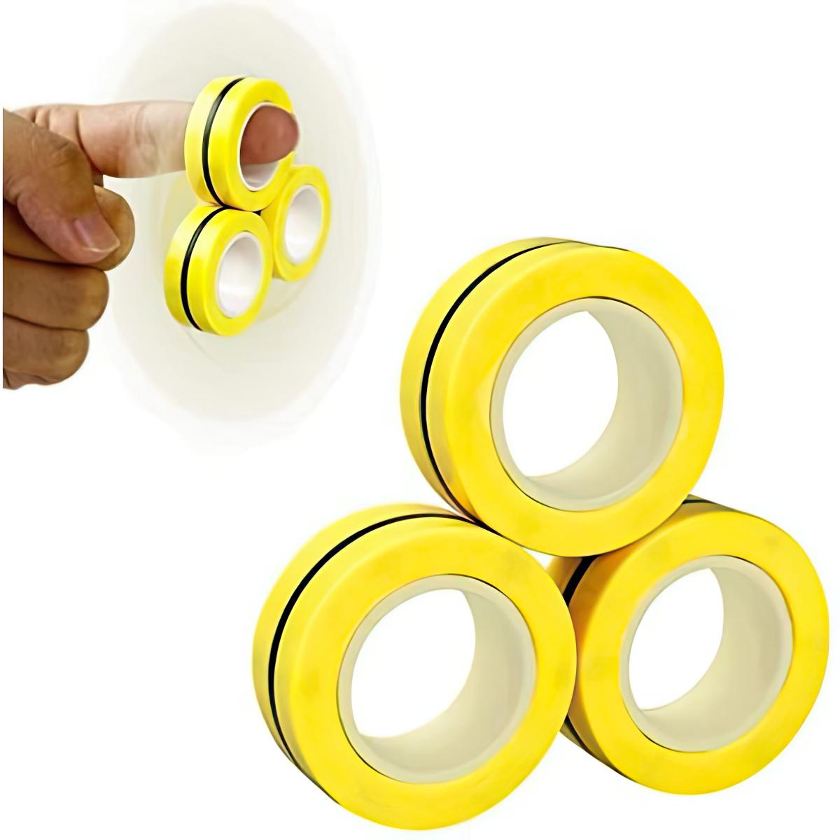 Спиннер антистресс Stress refief Magnetic Ring магнитный фитжет Желтый (1008798-Yellow) - фото 2