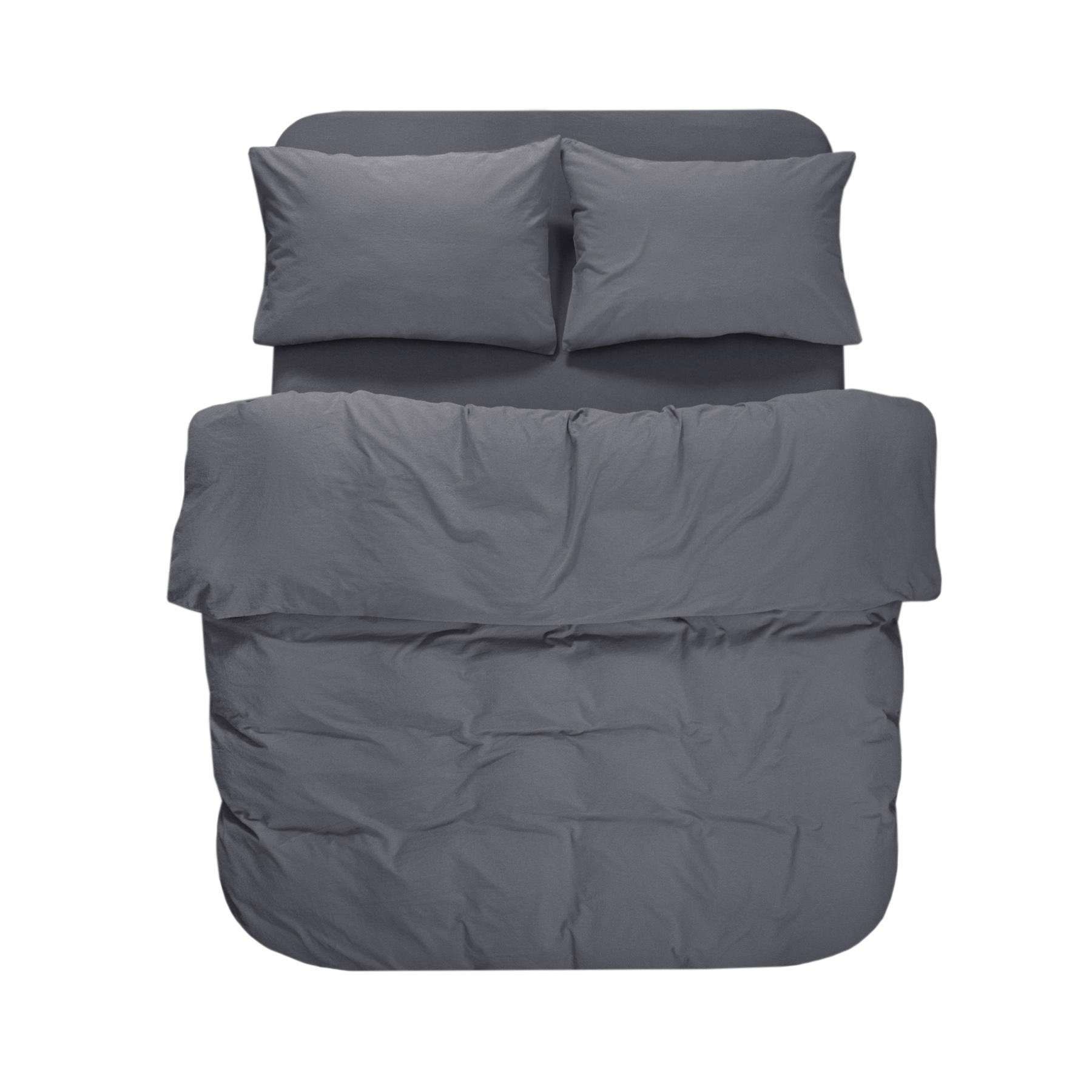 Комплект постельного белья Lotus Home Washed cotton Kansas евро Антрацит (svt-2000022350013) Комплект постельного белья Lotus Home Washed cotton Kansas евро Антрацит (svt-2000022350013)