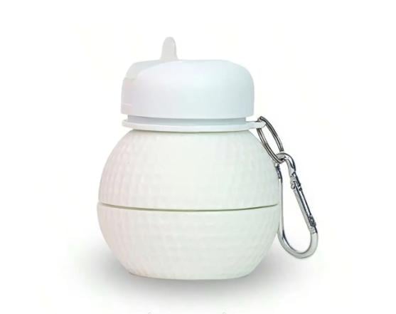 Пляшка для води спортивна силіконова у формі м'яча з карабіном складна 200-550 мл (d8f26354)