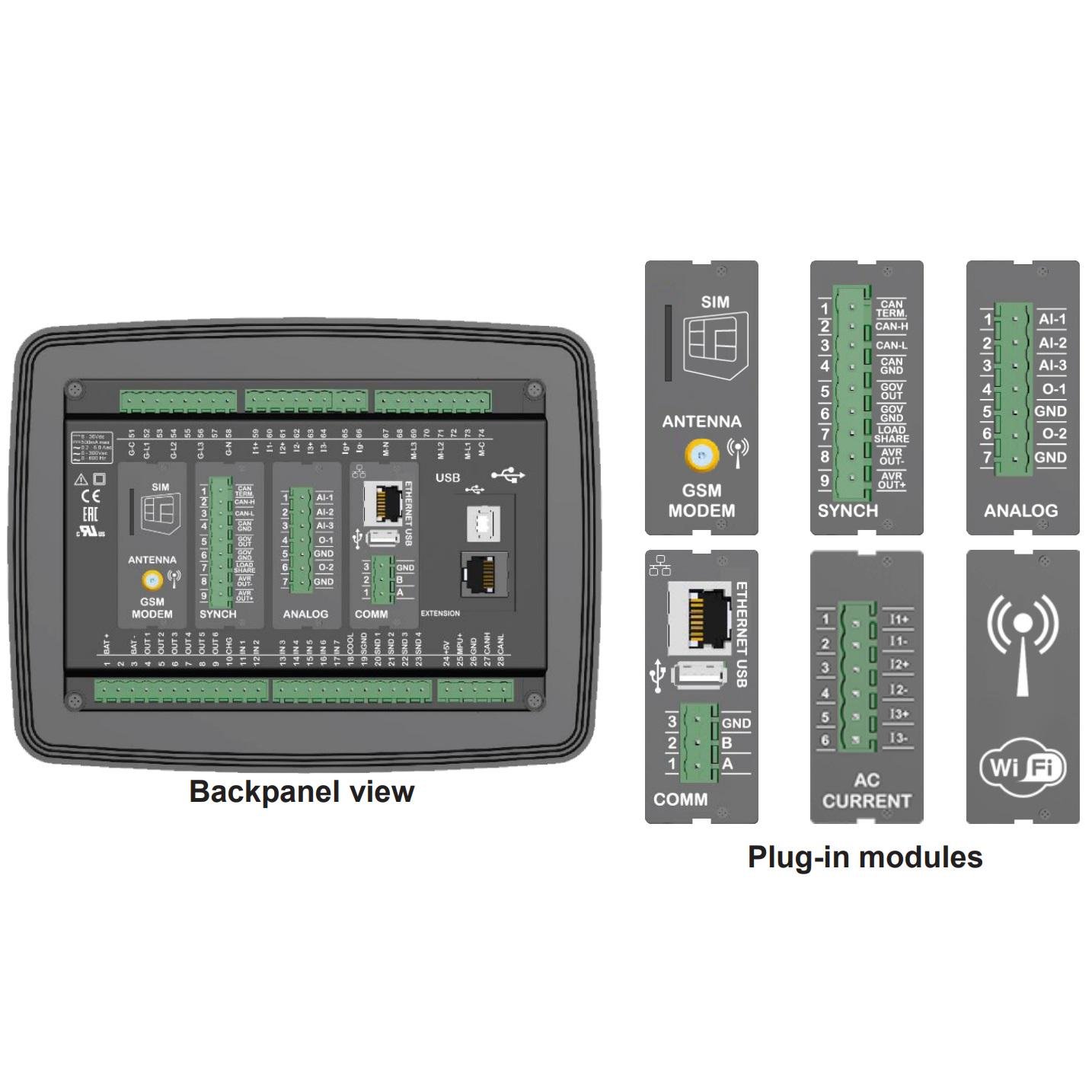 Багатофункціональний контролер генератора/двигуна/АВР DATAKOM D-500-MK3 з MPU + J1939 - фото 2