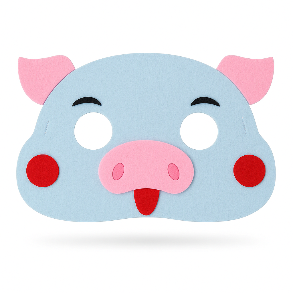 Маска поросенок детский из фетра One size Разноцветный (667522)