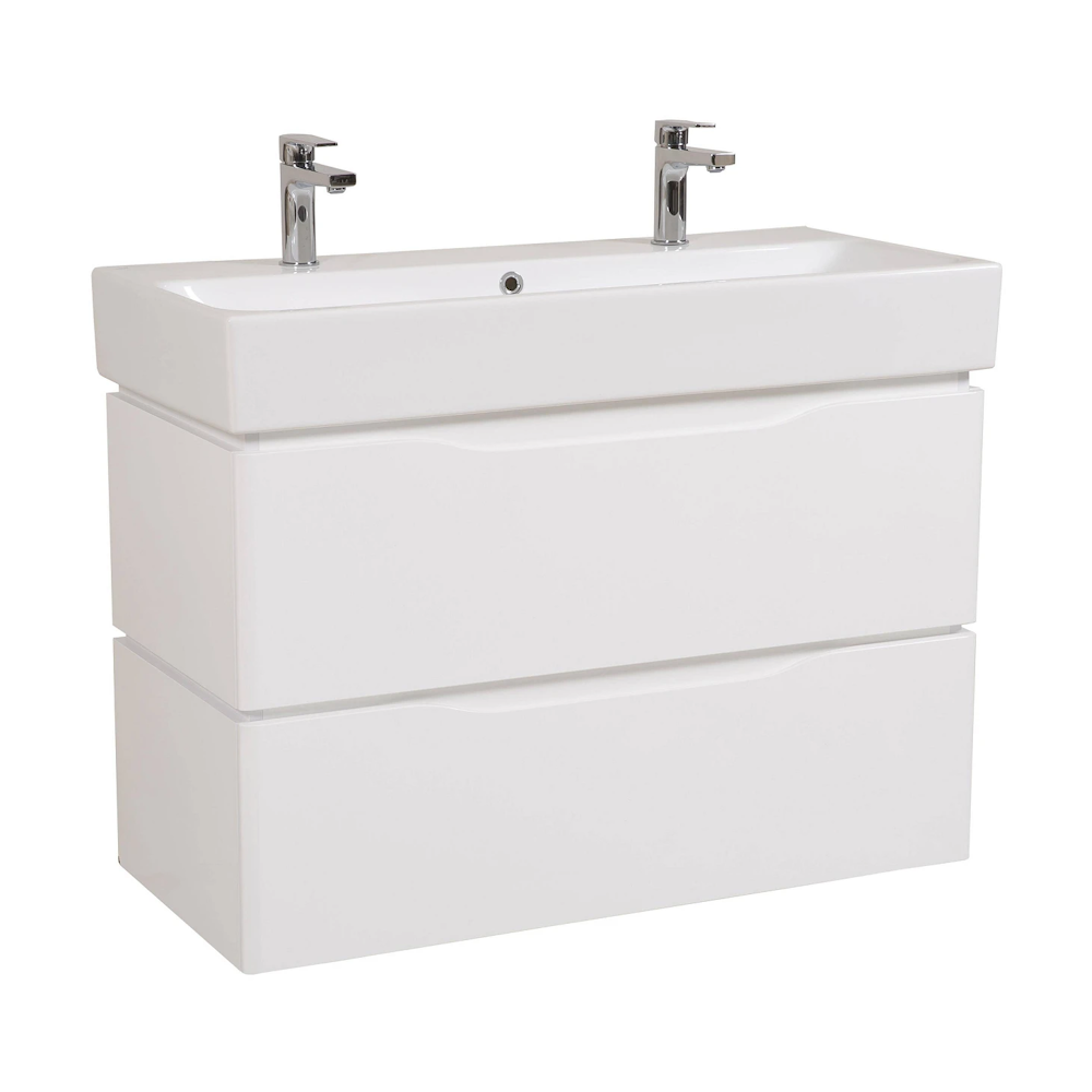 Тумба для ванной Aqua Rodos Венеция 100x46,5 подвесная с умывальником CeraStyle Пинто Белый (АР000040223)