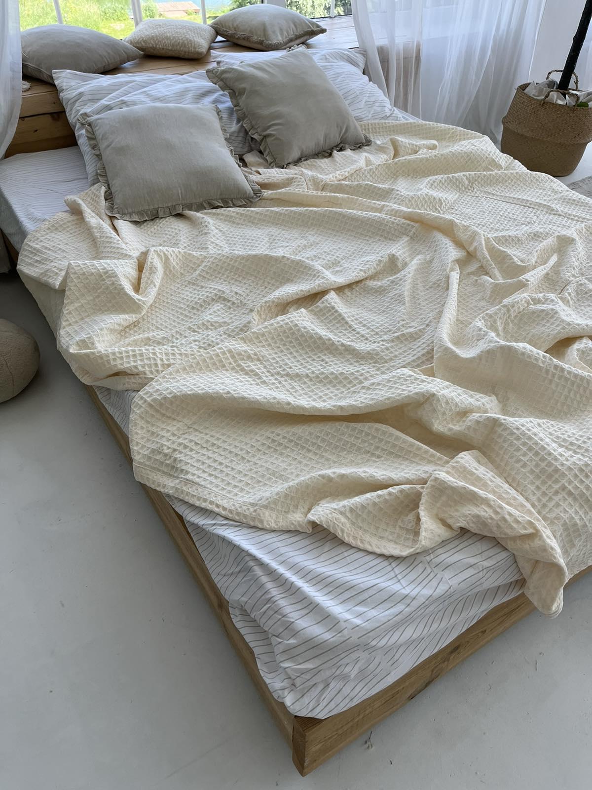 Покрывало ZEINTEX Greece вафельное 230х280 см Молочный (23599722) - фото 7