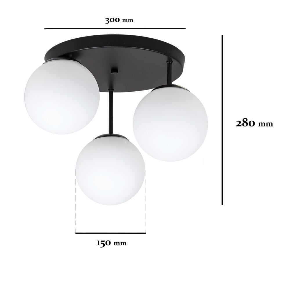 Люстра Levistella 756HPR150F-3 BK+WH 300 із трьома плафонами Чорний/Білий (2192745619) - фото 2 Люстра Levistella 756HPR150F-3 BK+WH 300 із трьома плафонами Чорний/Білий (2192745619) - фото 2