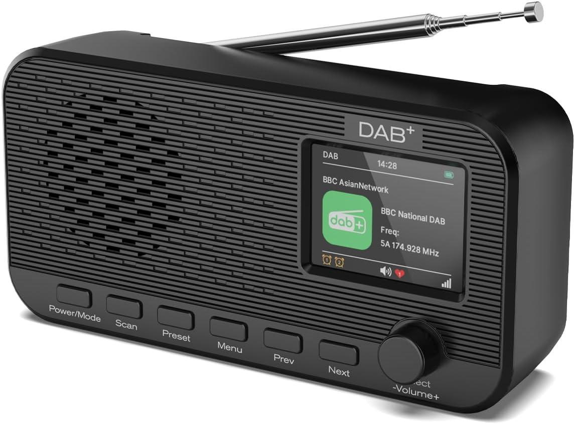 Радио DAB+ OiDiPi D9Pro с Bluetooth FM цветным дисплеем 2,4" аккумулятором