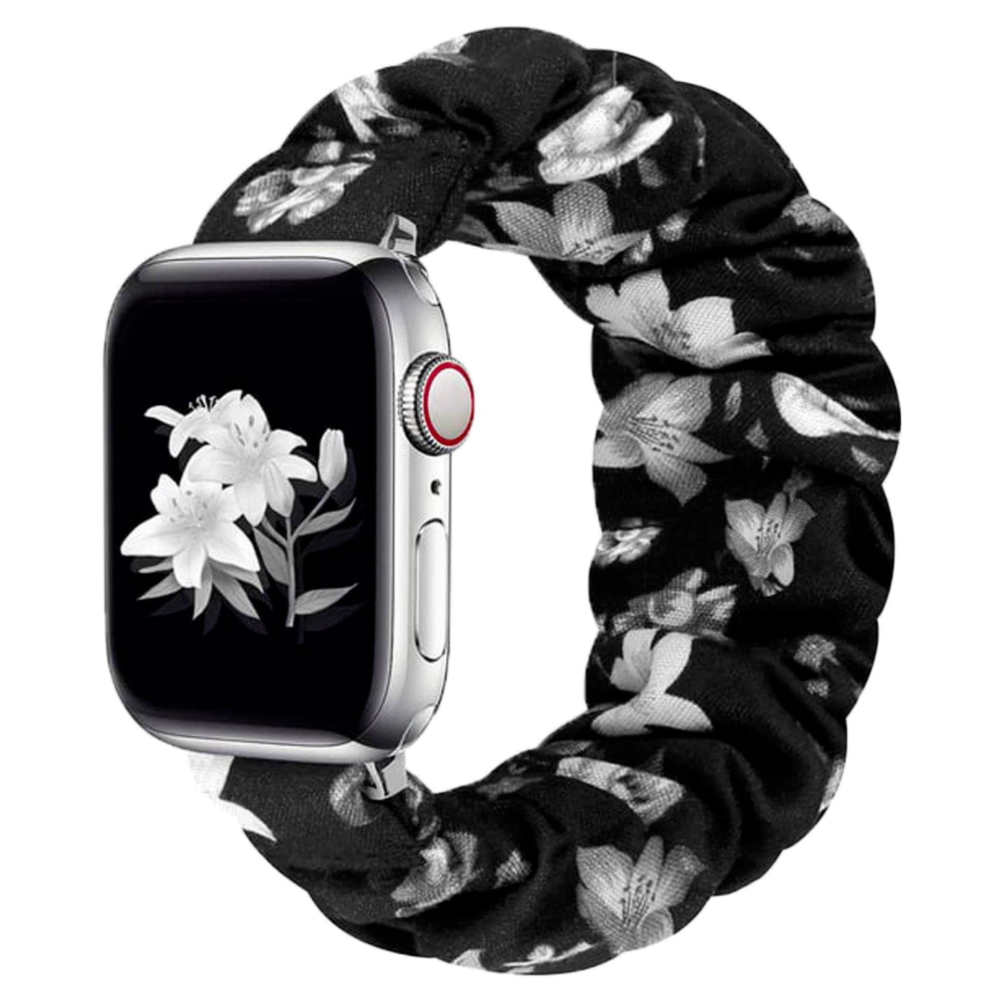 Ремінець резинка для Apple Watch 40 мм Black/Grey Flower (13961279)