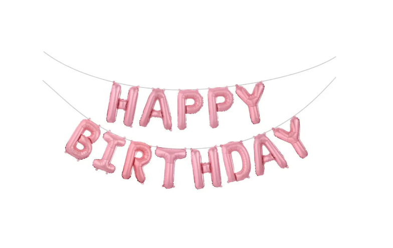 Шары Happy birthday фольгированные 16" Розовый (30456/5)