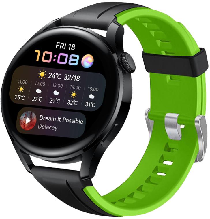 Ремешок Coholl для Huawei Watch 3 22 мм Black Green (22560-4A)