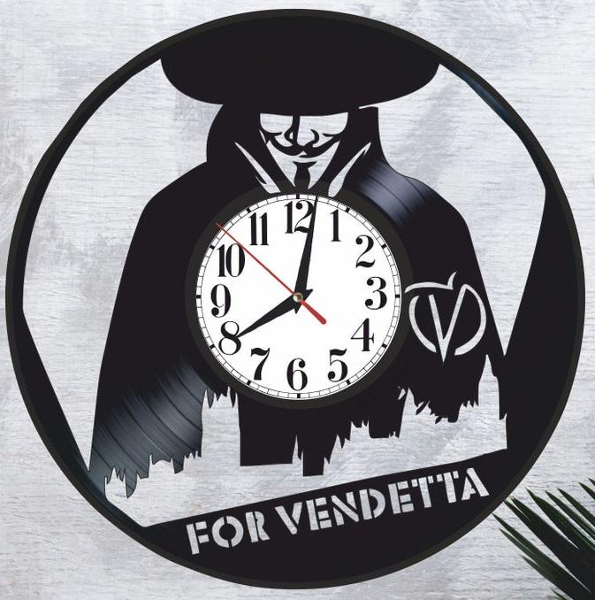 Часы настенные V значит вендетта 2182 из виниловой пластинки
