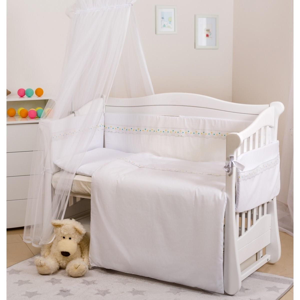 Комплект постельного белья для детской кроватки Twins Magic sleep Classic 7 пр. Белый (T7191)