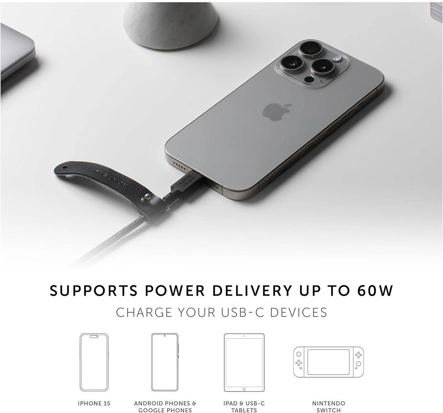 Кабель Native Union Belt Cable USB-A to USB-C Cosmos 1,2 м Black (BELT-AC-COS-NP) - фото 3