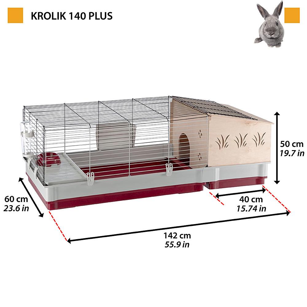 Клетка для кроликов и грызунов Ferplast Krolik 140 Plus с домиком 142х60х50 см (57072570) - фото 2