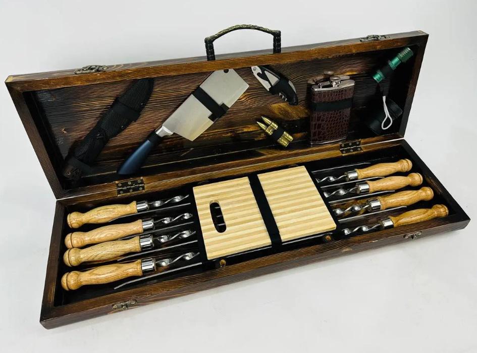 Набір шампурів в кейсі Грізлі 8 шт. (21-10-KS-7808) - фото 3 Набір шампурів в кейсі Грізлі 8 шт. (21-10-KS-7808) - фото 3