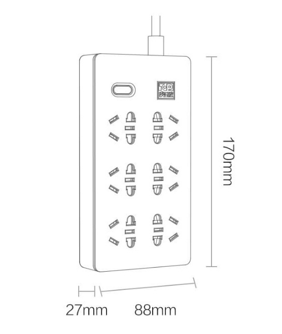 Сетевой фильтр AIGO Power Strip 6 розеток 1,8 м (TC0601) - фото 3