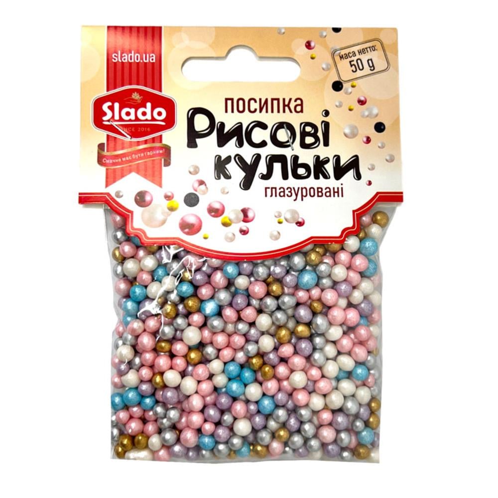 Посыпка кондитерская рисовая Slado №1 Пастель 50 г (2105642142)