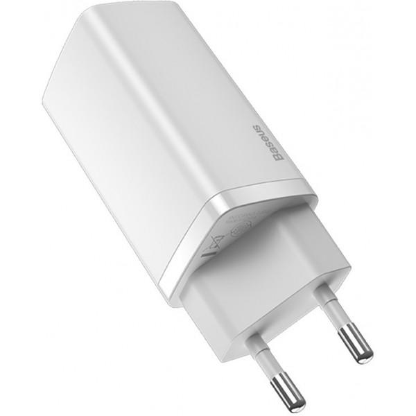 Зарядний пристрій Baseus GaN2 Lite 2 порту, USB + Type-C 65W Білий (CCGAN2L-B02) - фото 3