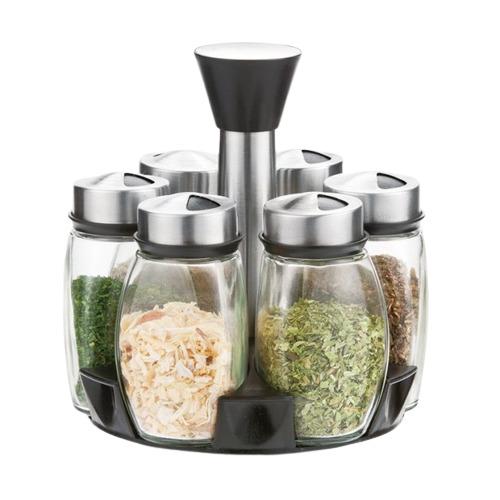 Набор для специй Spiceck set OT_107 стекло/металл вращение на 360 град. Cеребристый (OT_107_315)