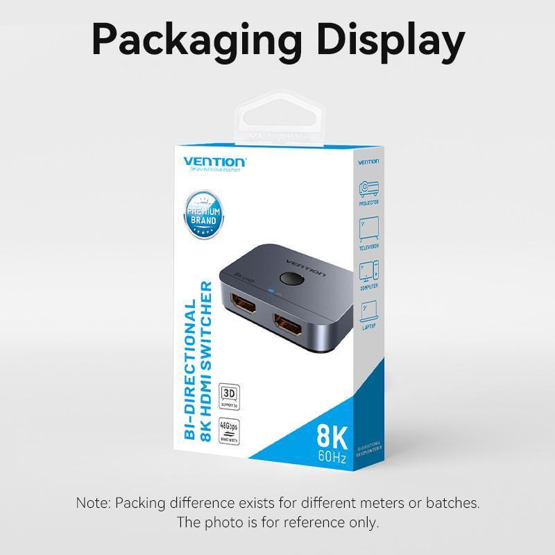 Перемикач Vention HDMI 2.1 8K 60Hz, 4K 120Гц двонаправлений 8K Switcher Сірий (AKPH0) - фото 18