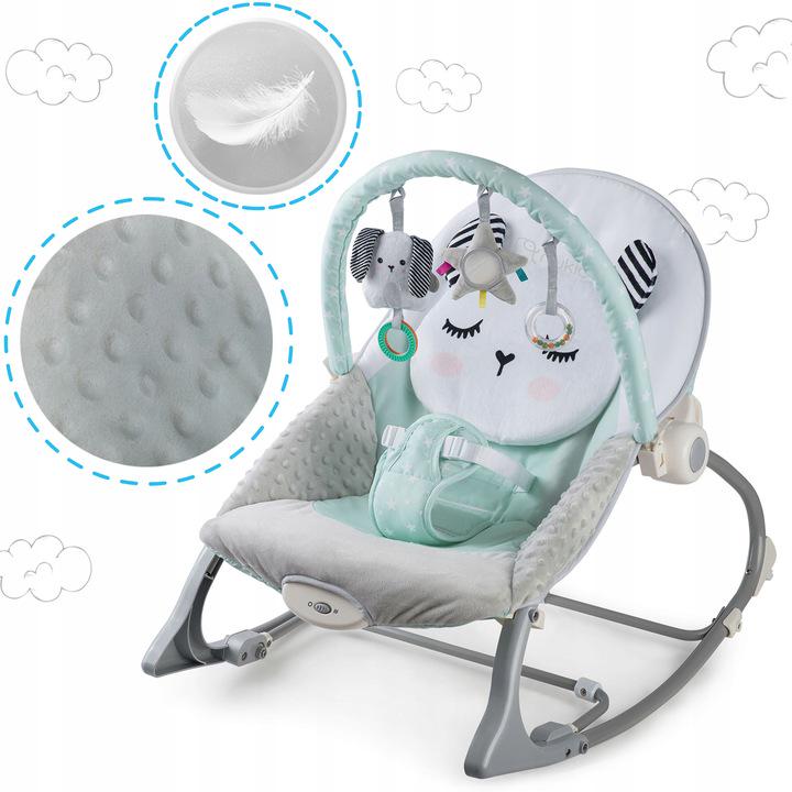 Дитяче крісло-гойдалка Nukido 705102 із нависними іграшками та функцією вібрації Салатовий - фото 5