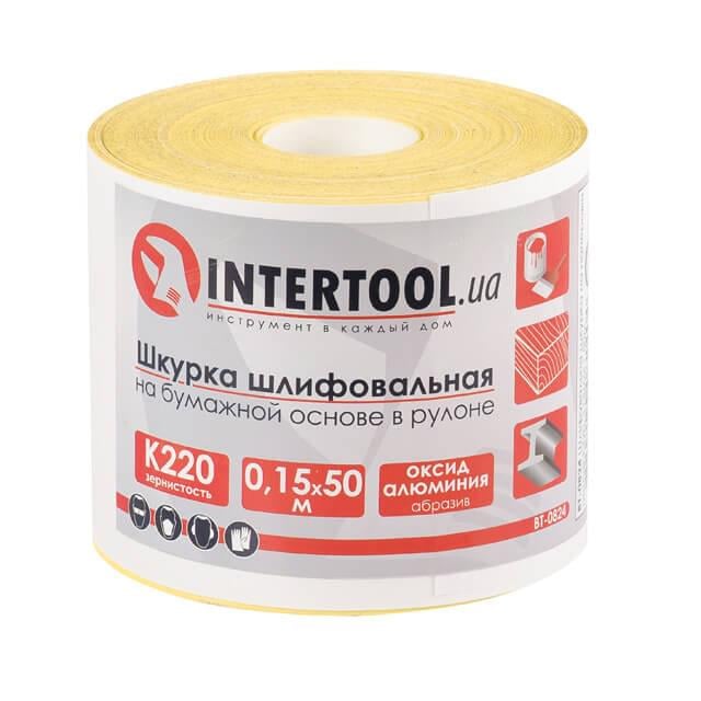 Шкірка шліфувальна Intertool К220 115 мм x 50 м на паперовій основі (BT-0824)