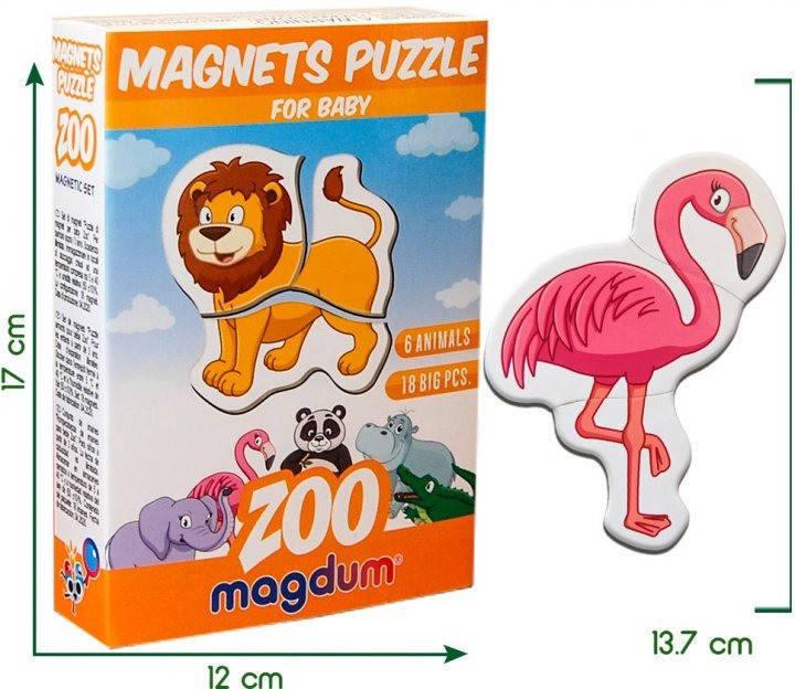 Пазлы магнитные Zoo Magdum на английском языке в коробке - фото 5 Пазлы магнитные Zoo Magdum на английском языке в коробке - фото 5