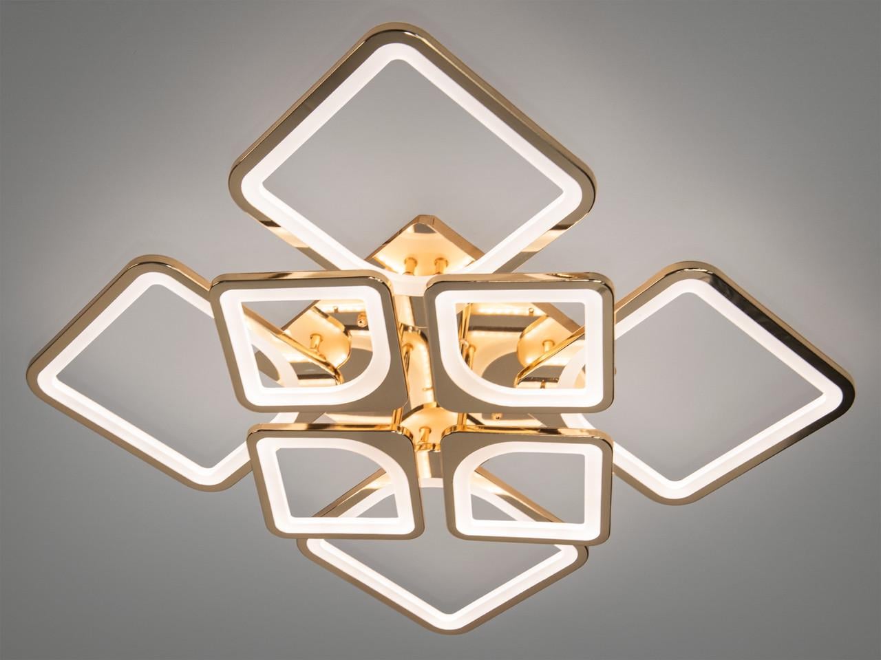 Люстра LED з димером та синім підсвічуванням 155W H8060/4/4G 3col dim Хром