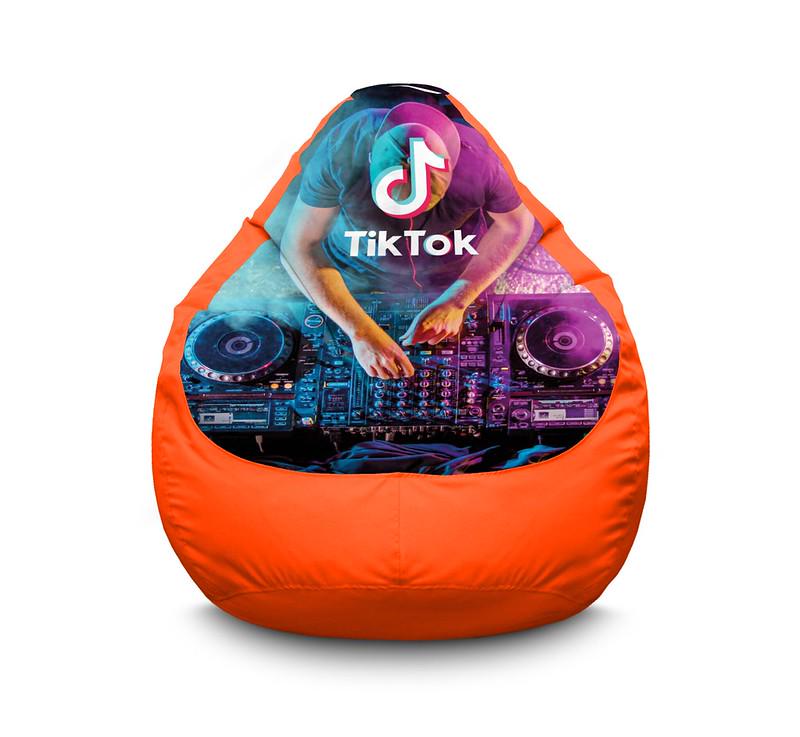 Кресло мешок iPuff Tik Tok DJ Оксфорд XL 80x110 см Оранжевый