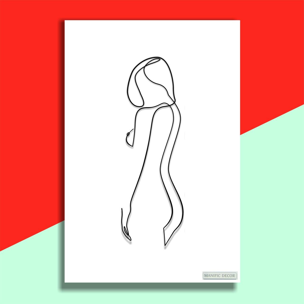 ᐉ Картина интерьерная абстрактная Manific Decor Wall Art Woman nude Женщина  Ню 40х60 см Черный (1.010.4060)