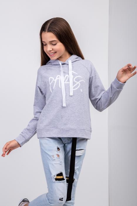 Свитшот для девочки подростка Diва с капюшоном 152 см Серый (23042)