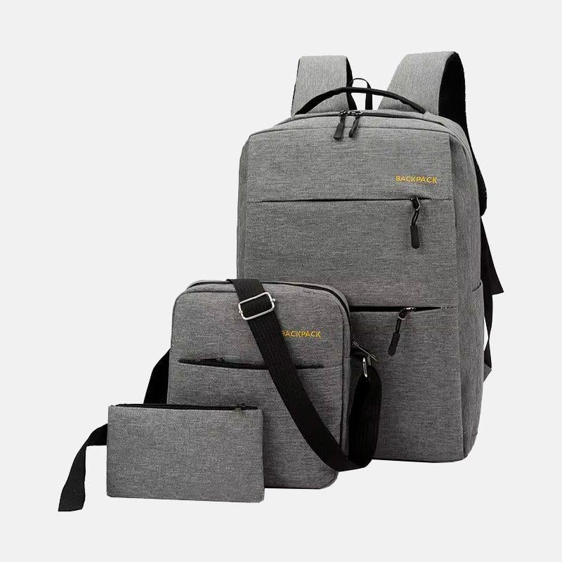 Рюкзак городской 3в1 с сумкой и кошельком Grey