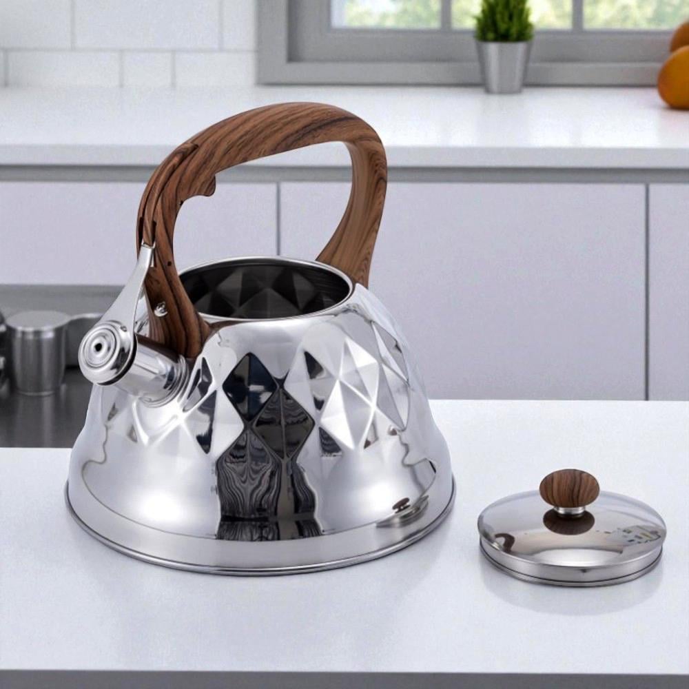 Чайник для индукционной и газовой плит со свистком капсульное дно нержавеющая сталь 3 л (03-EH-5116) - фото 6 Чайник для индукционной и газовой плит со свистком капсульное дно нержавеющая сталь 3 л (03-EH-5116) - фото 6