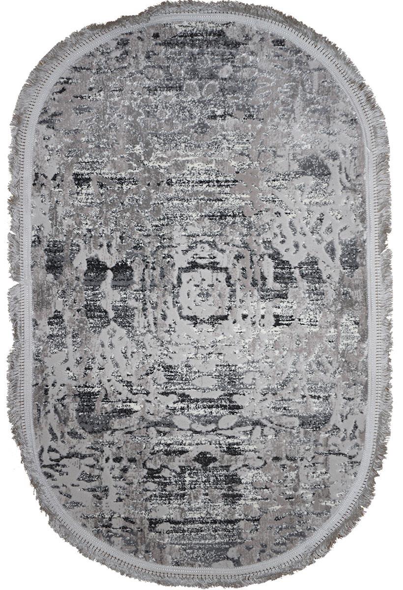 Ковер с коротким ворсом Levado 03605a овал 80x150 см Light Grey/White (82030815)