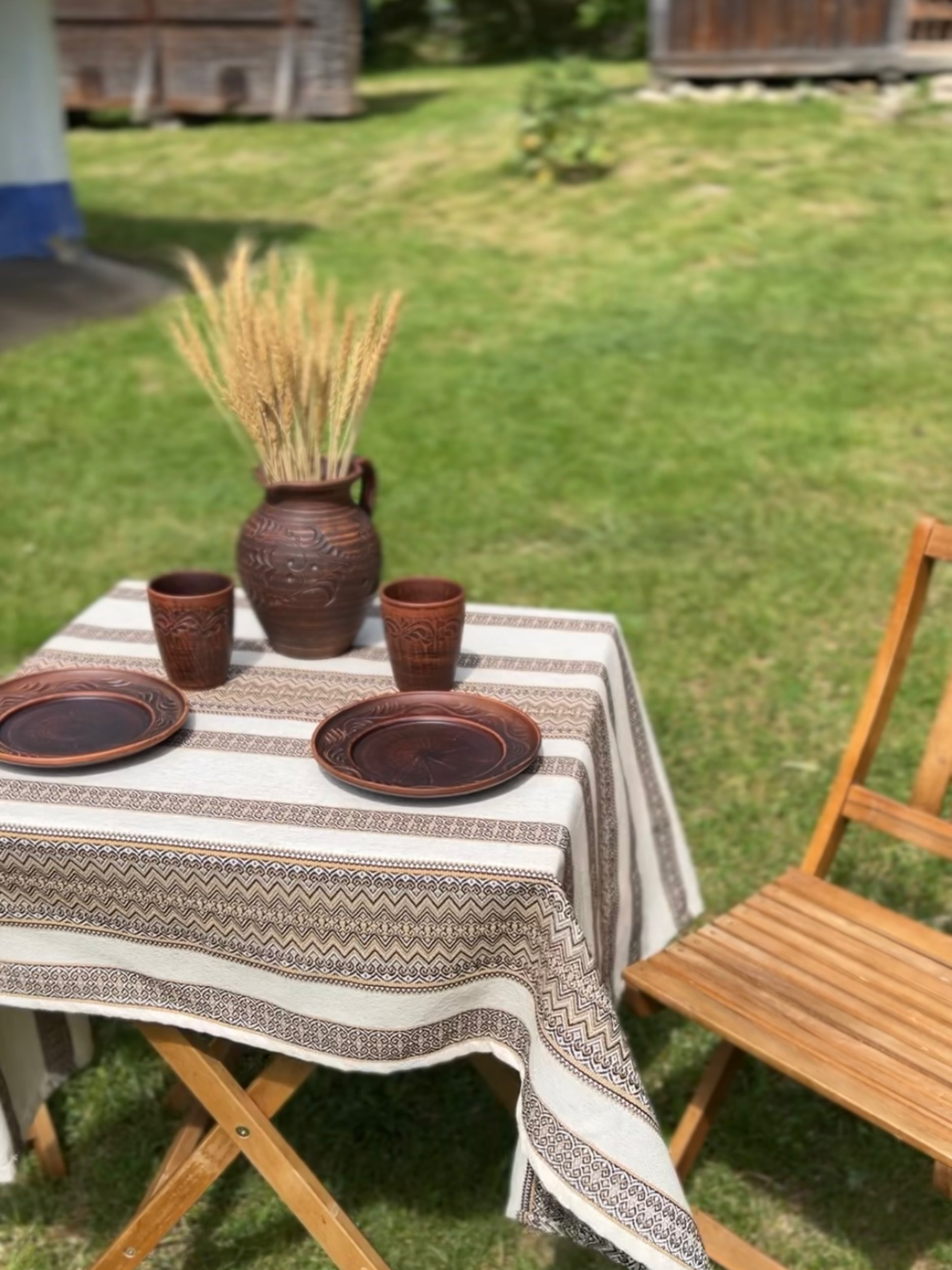 Скатертина лляна великодня Стожари з українським орнаментом 260x150 см Коричневий (1907-5) - фото 8 Скатертина лляна великодня Стожари з українським орнаментом 260x150 см Коричневий (1907-5) - фото 8